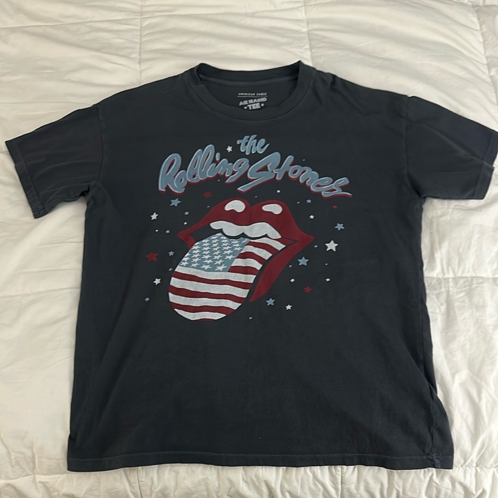 American Eagle Patriotic Rolling Stones Short Sleeve Tee